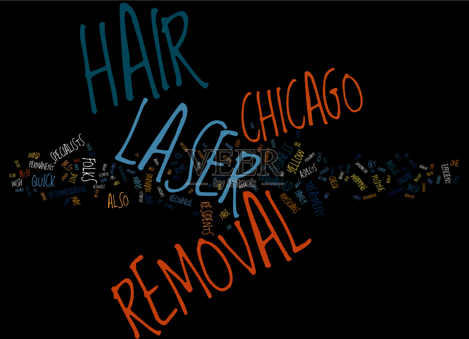 激光脱毛芝加哥文字背景字插画图片素材