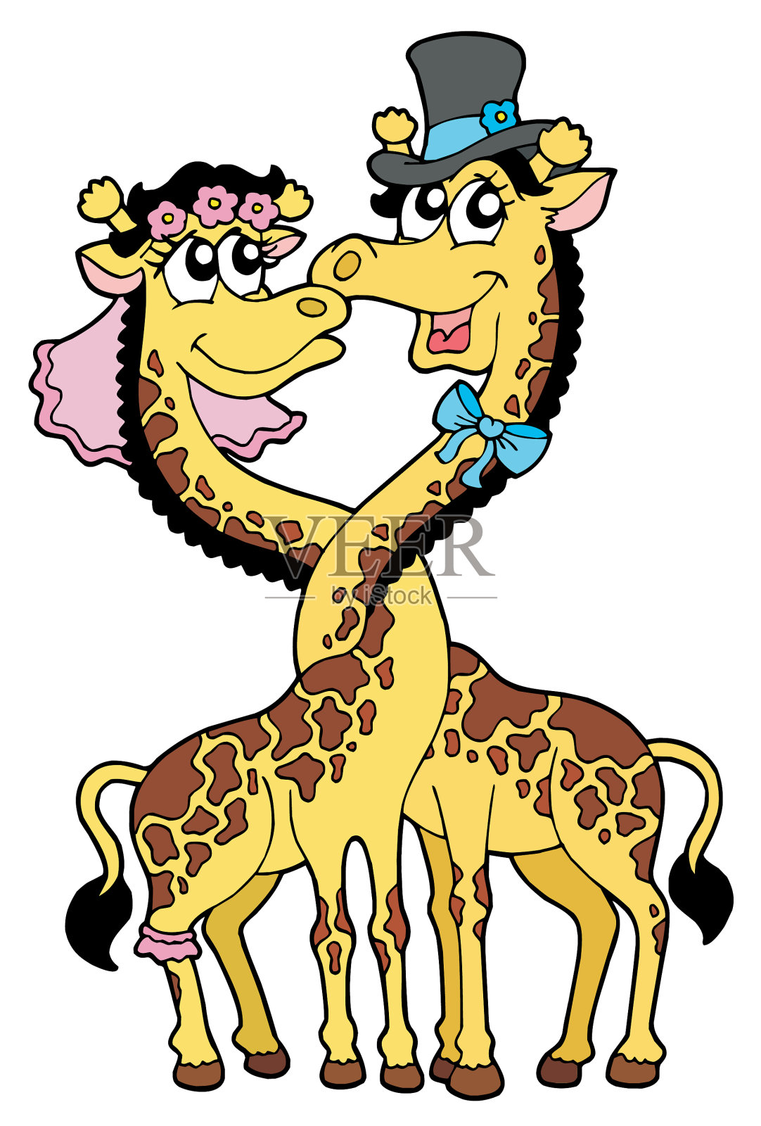 长颈鹿婚礼2插画图片素材