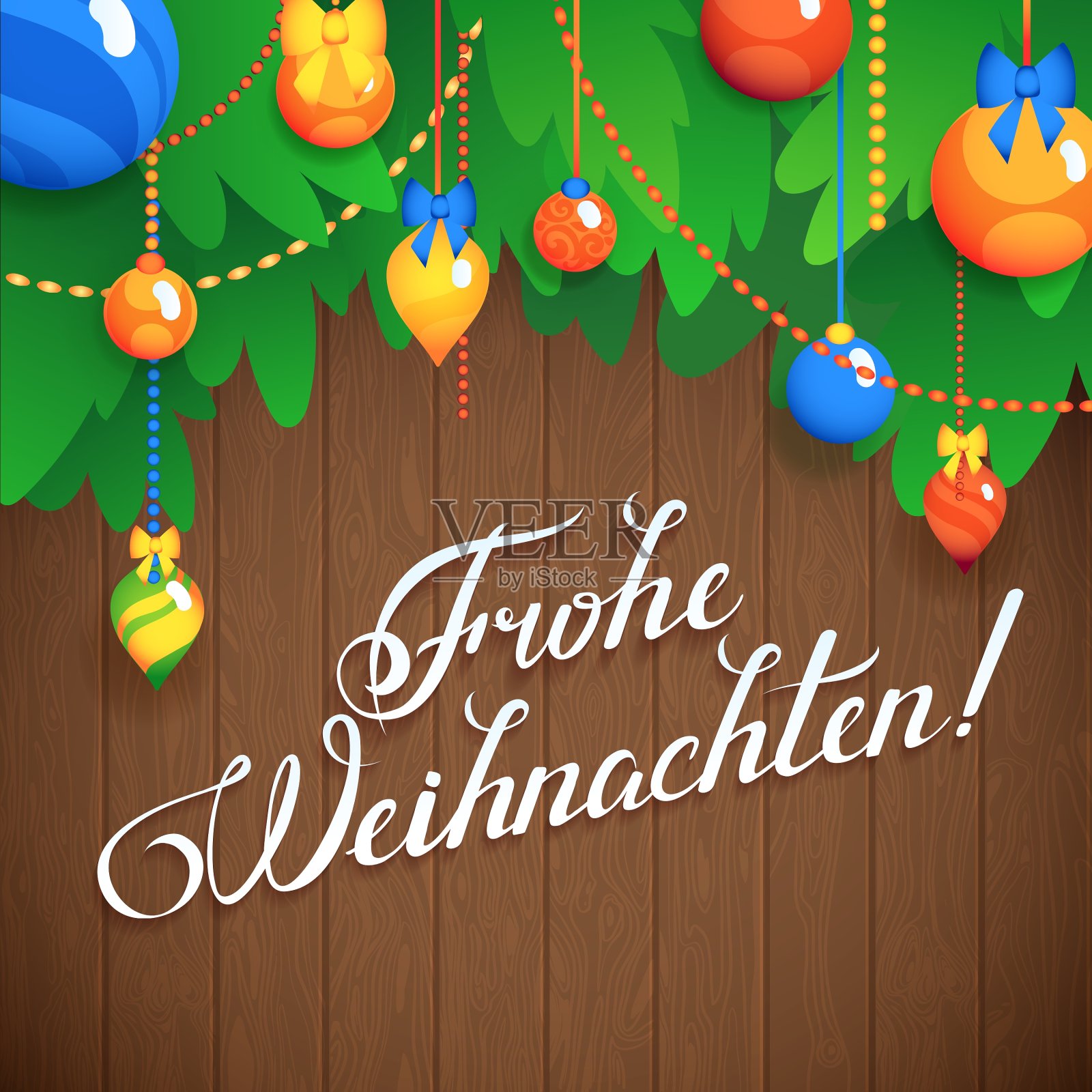 德语题词圣诞快乐插画图片素材