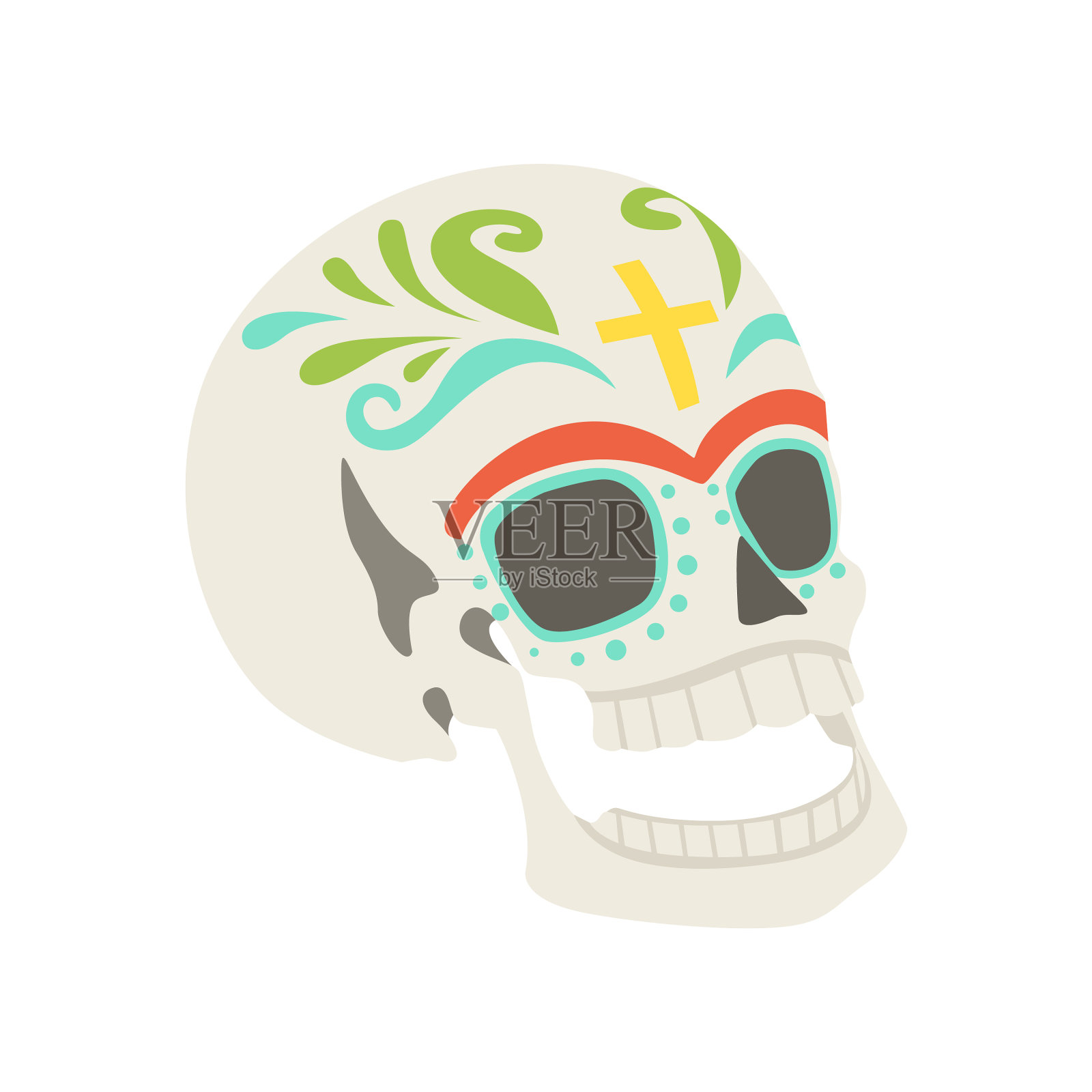 糖头骨是墨西哥的传统象征设计元素图片