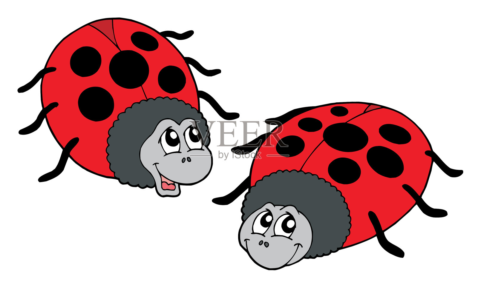 可爱的瓢虫插画图片素材