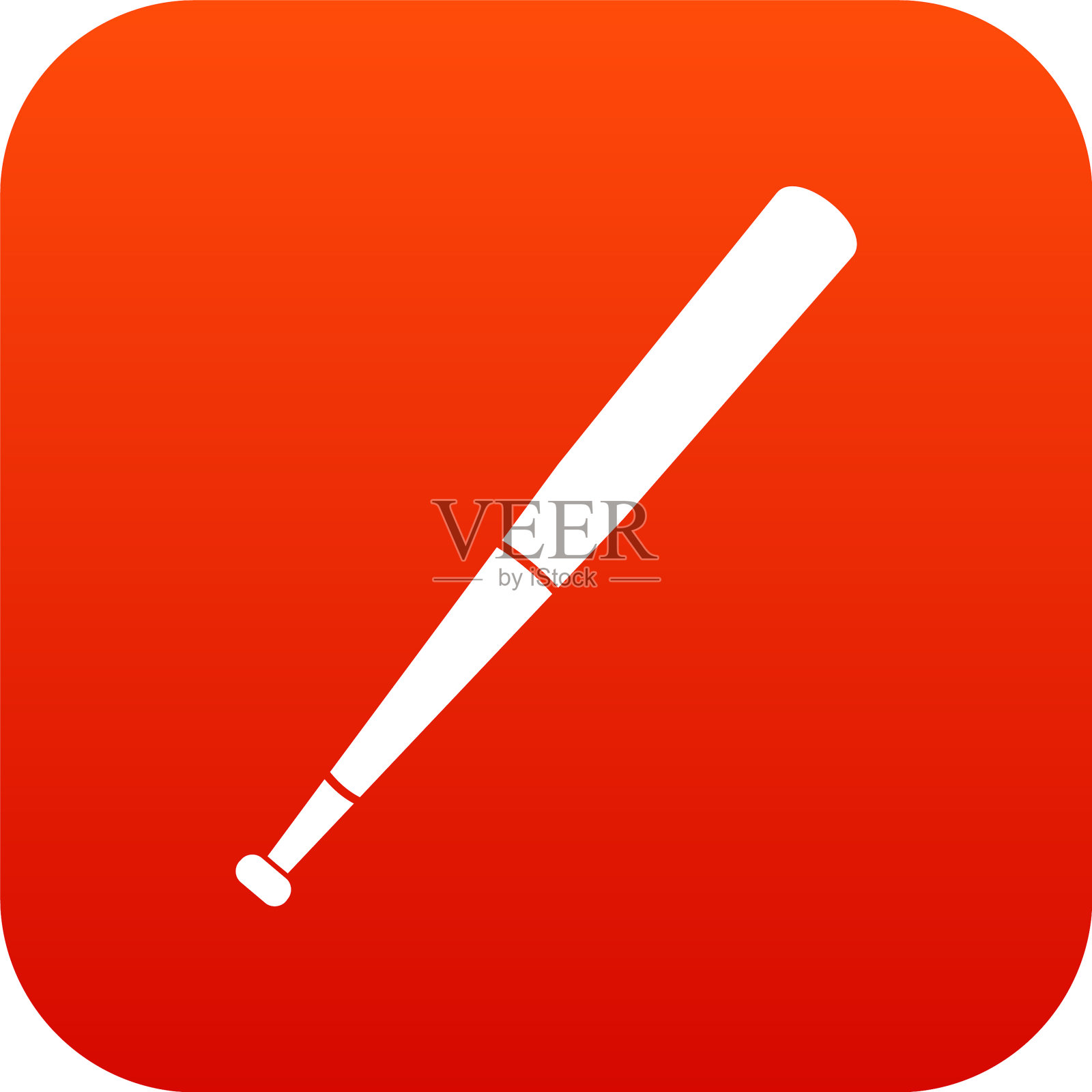 黑色棒球棒图标数字红色插画图片素材