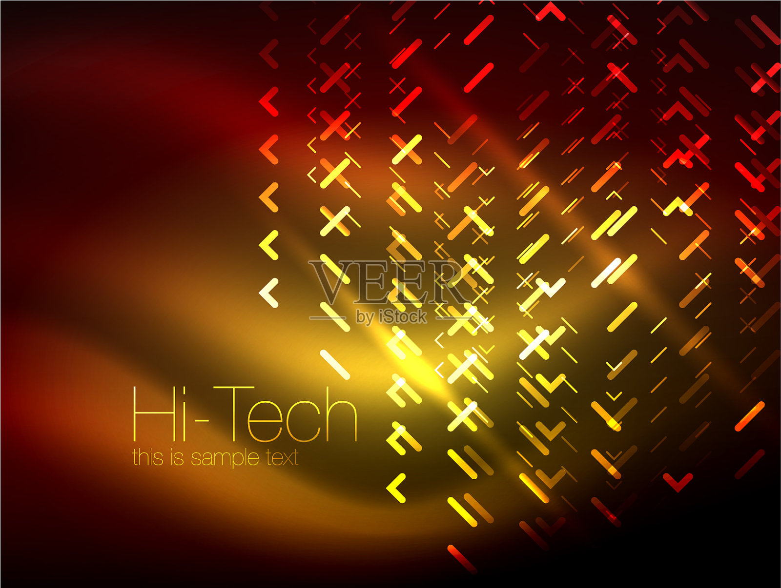 未来霓虹灯在黑暗的背景数字插画图片素材