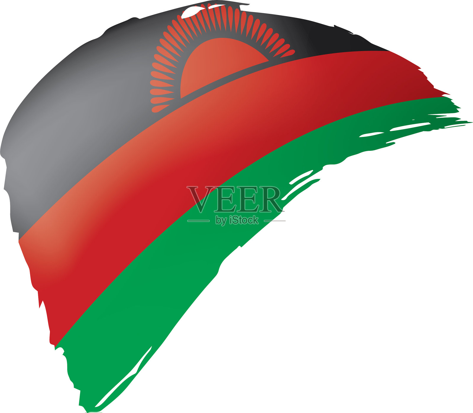 马拉维国旗上有白色设计元素图片