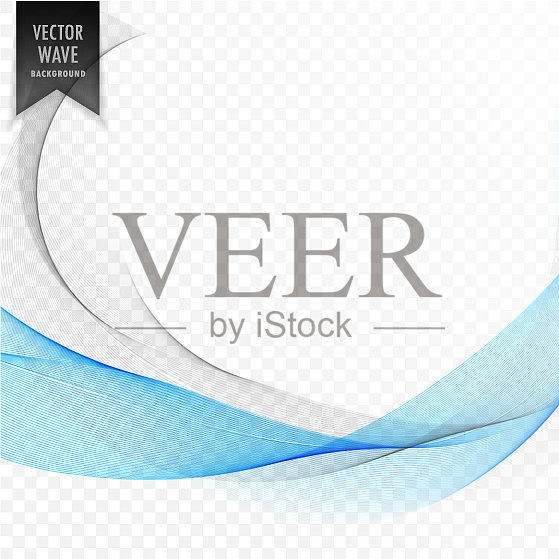 时尚的蓝色波浪形状的背景插画图片素材