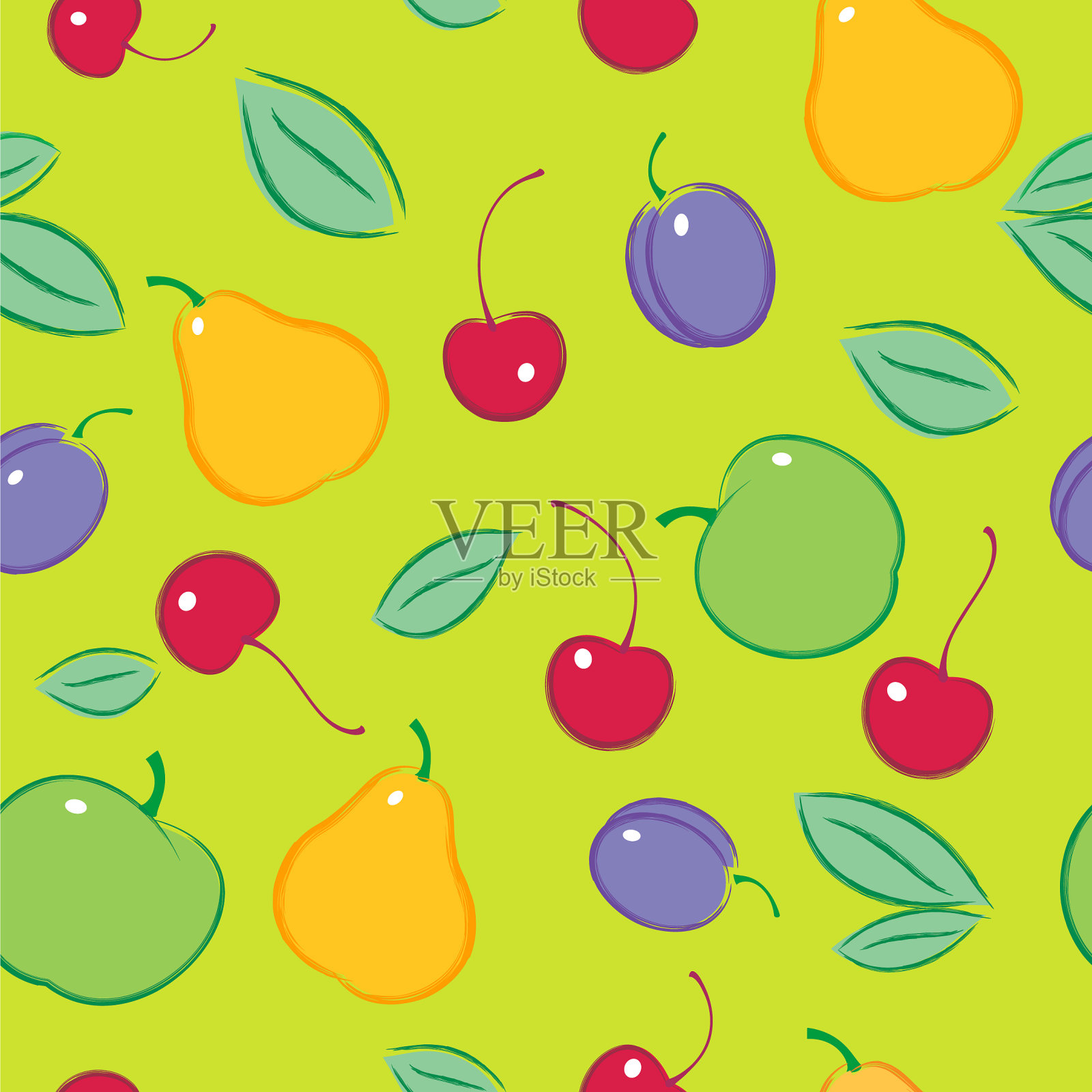 无缝果浆果图案插画图片素材