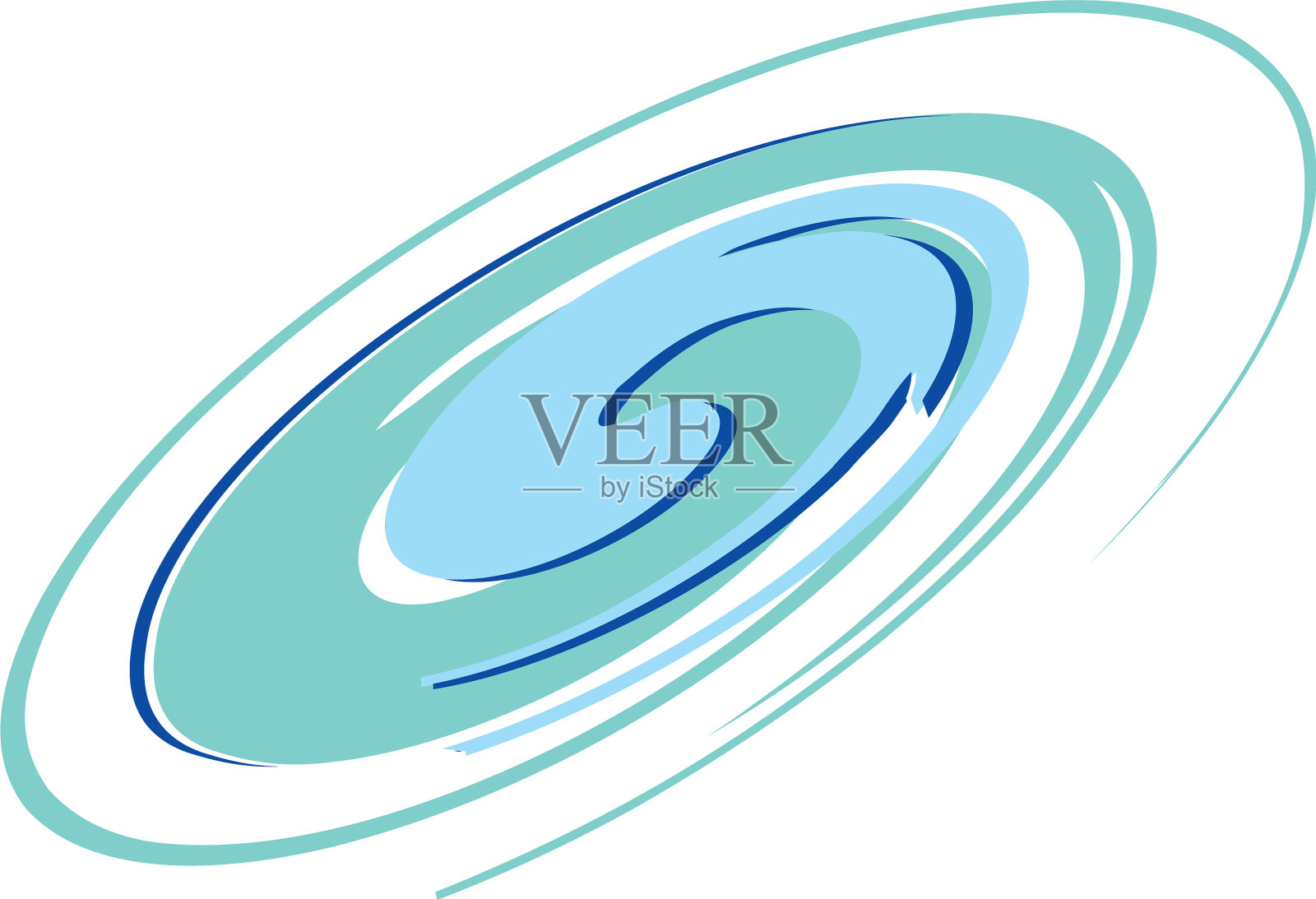 蓝色漩涡图形元素插画图片素材