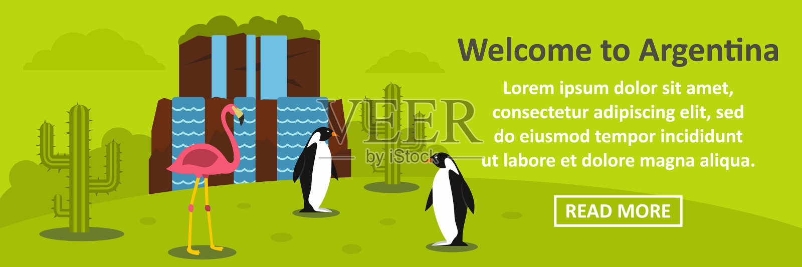 欢迎来到阿根廷横幅水平概念插画图片素材