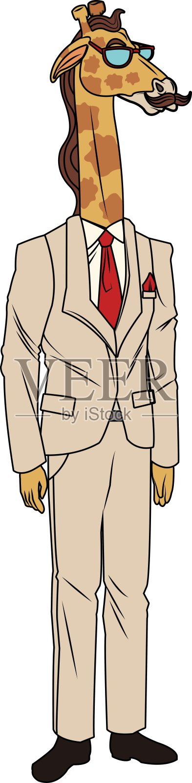 动物潮人设计插画图片素材