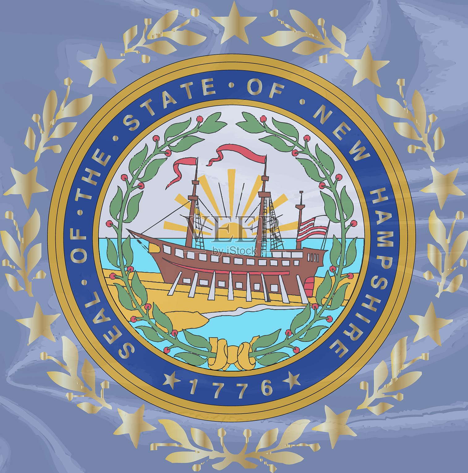 新罕布什尔州绸旗插画图片素材