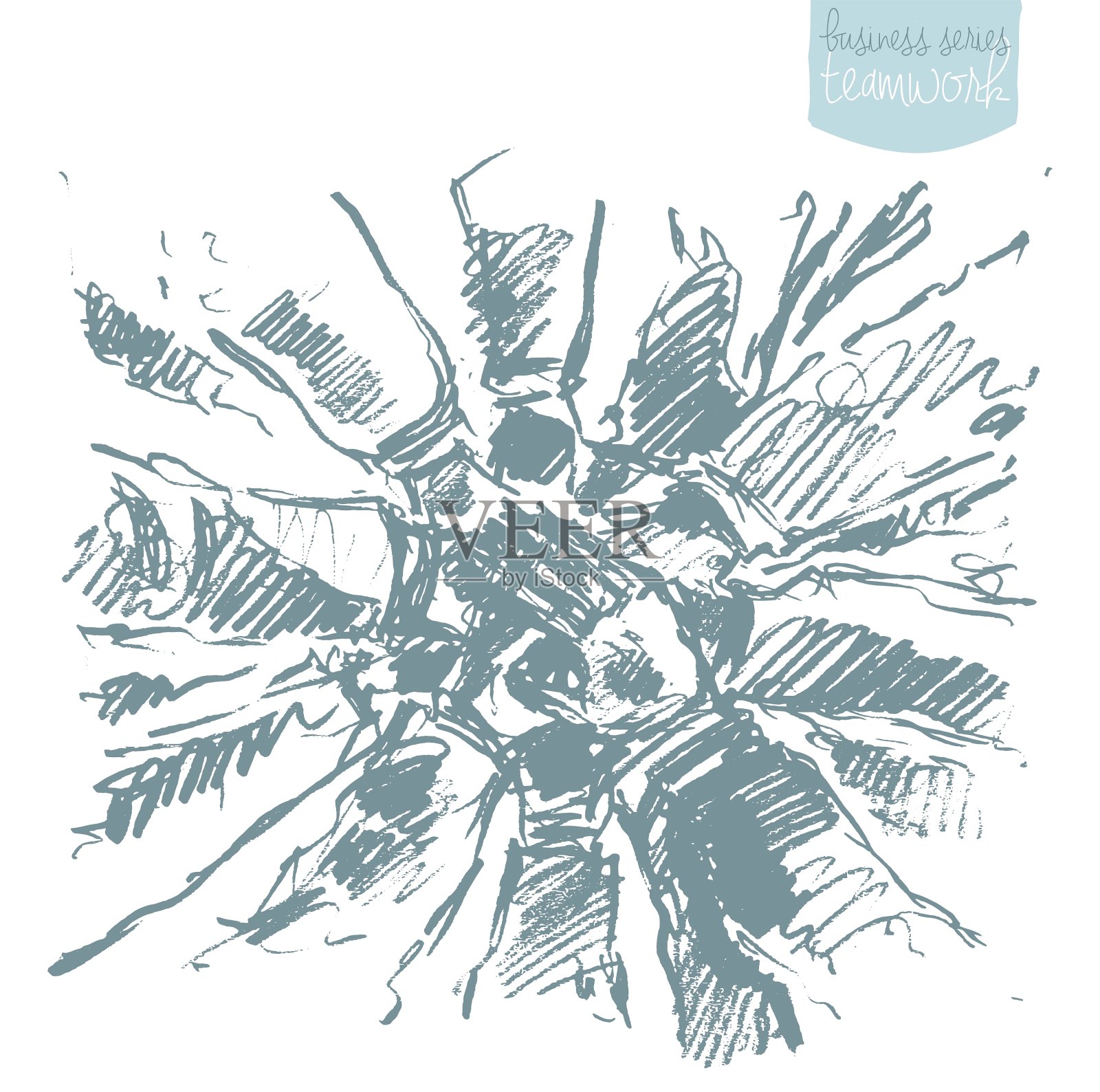 绘人团队协作理念设计元素图片