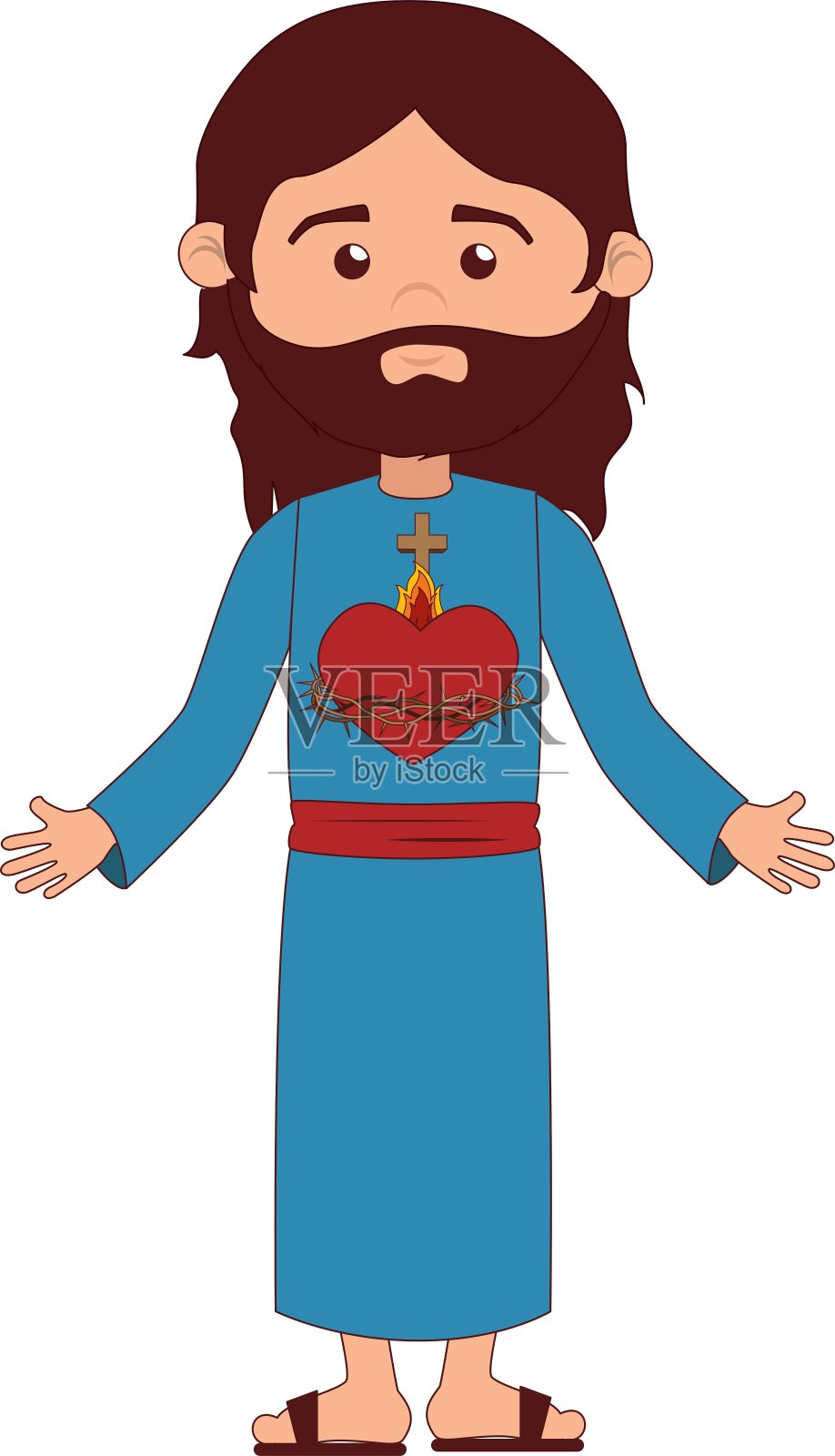 耶稣基督的性格宗教偶像插画图片素材