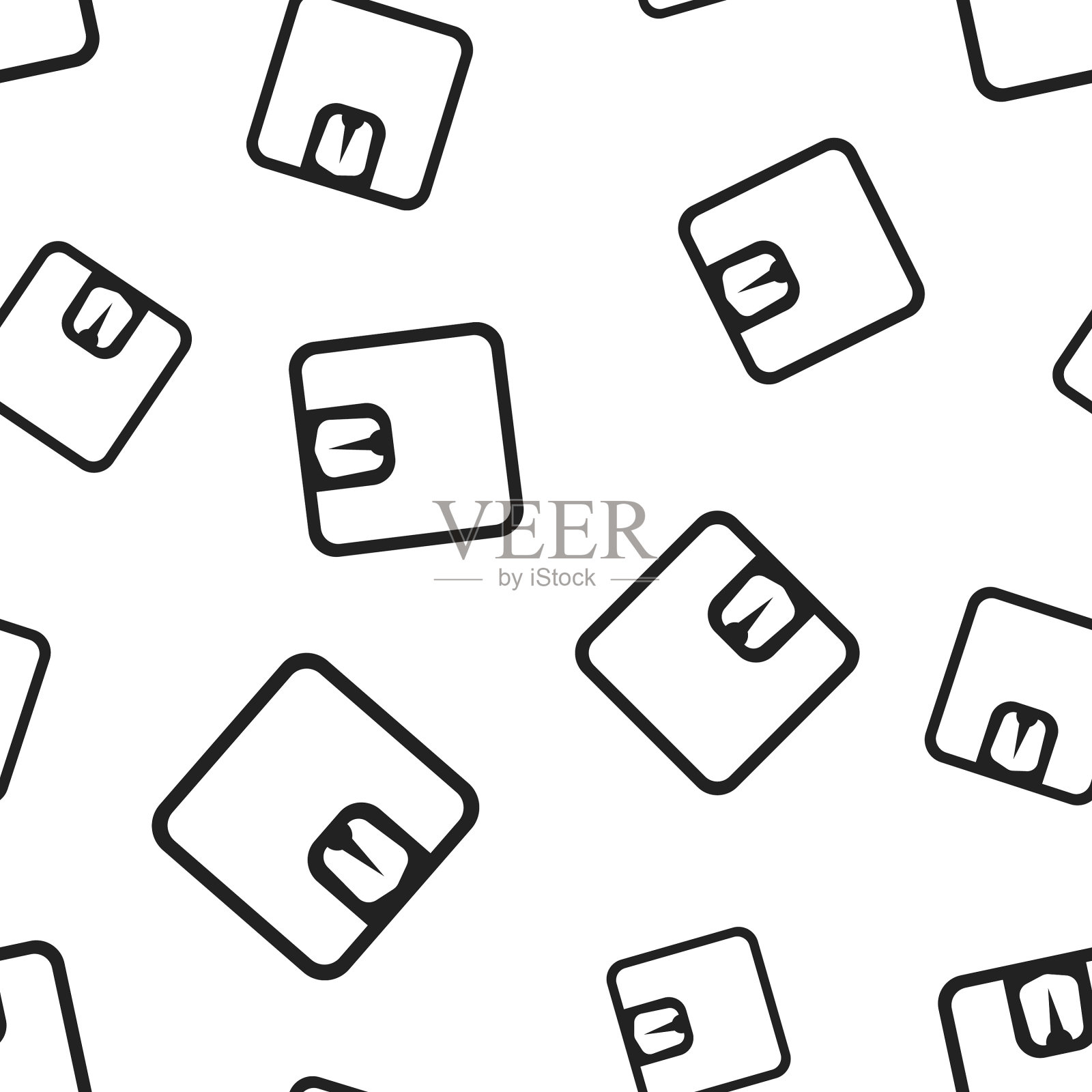 浴室磅秤称重无缝模式图标素材