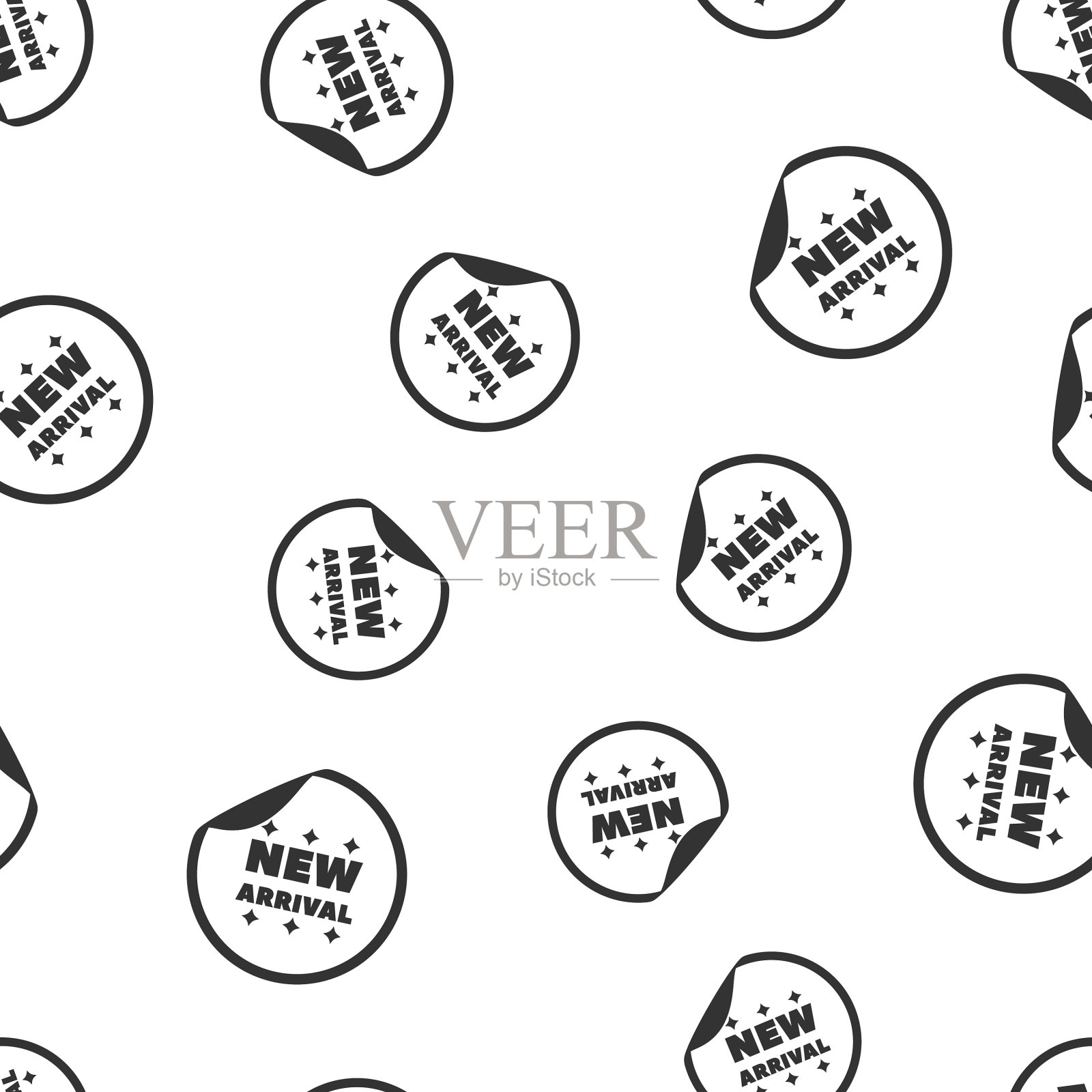 新到来贴纸无缝图案背景插画图片素材