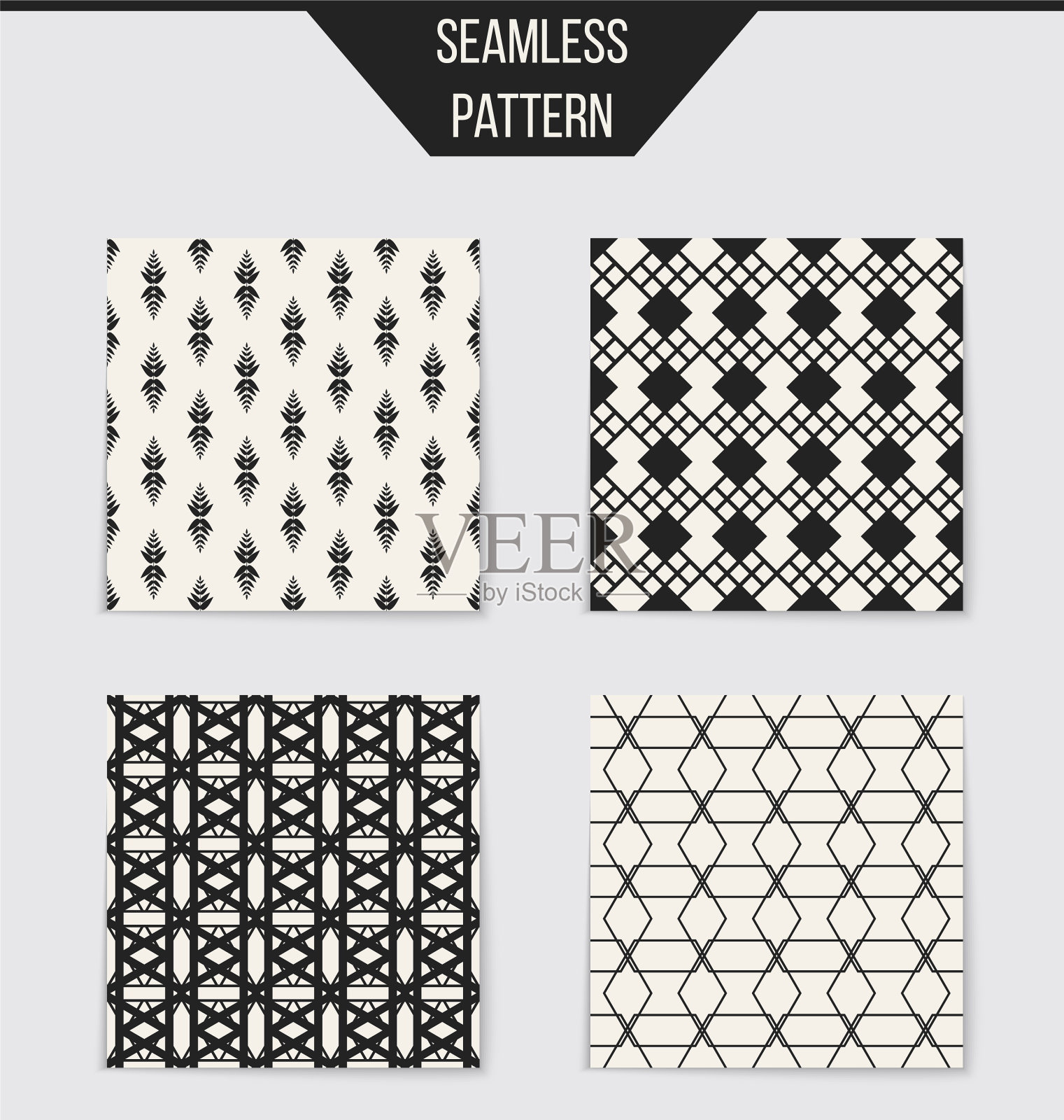 抽象概念单色几何插画图片素材