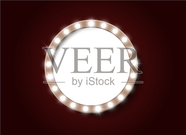 好莱坞的灯光照亮了现实的横幅插画图片素材