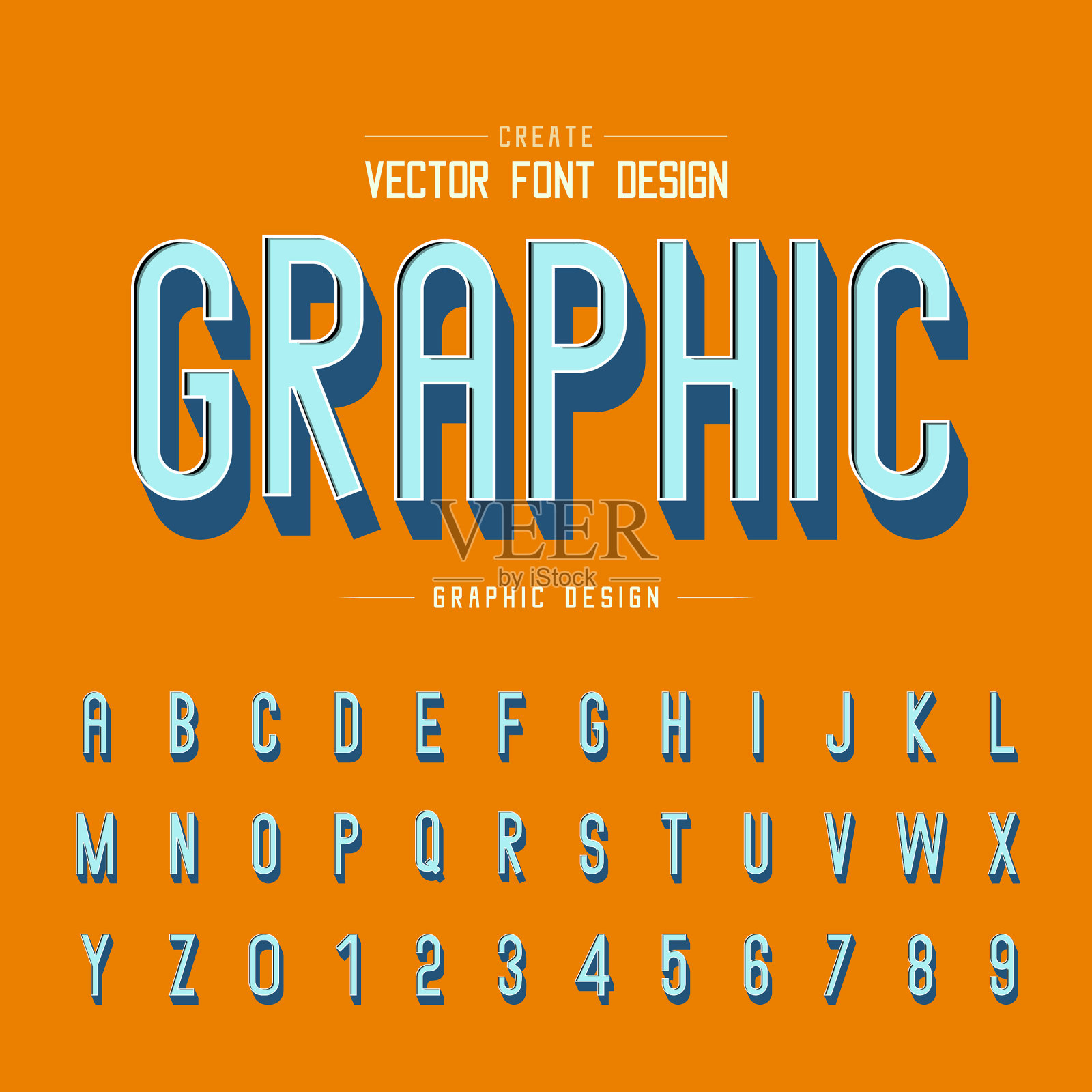 3d字体和字母阴影字母字体插画图片素材