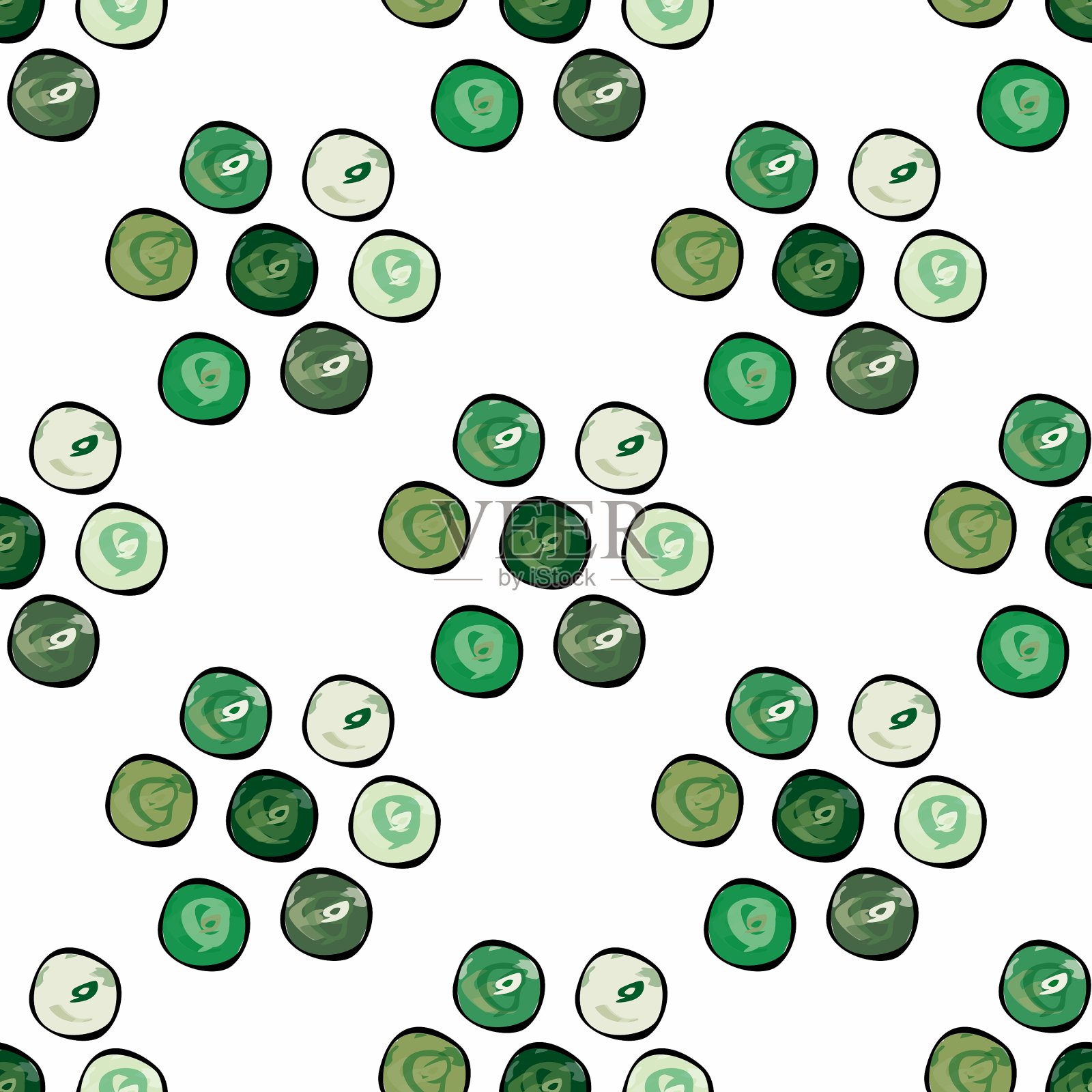 抽象圆背景无缝插画图片素材