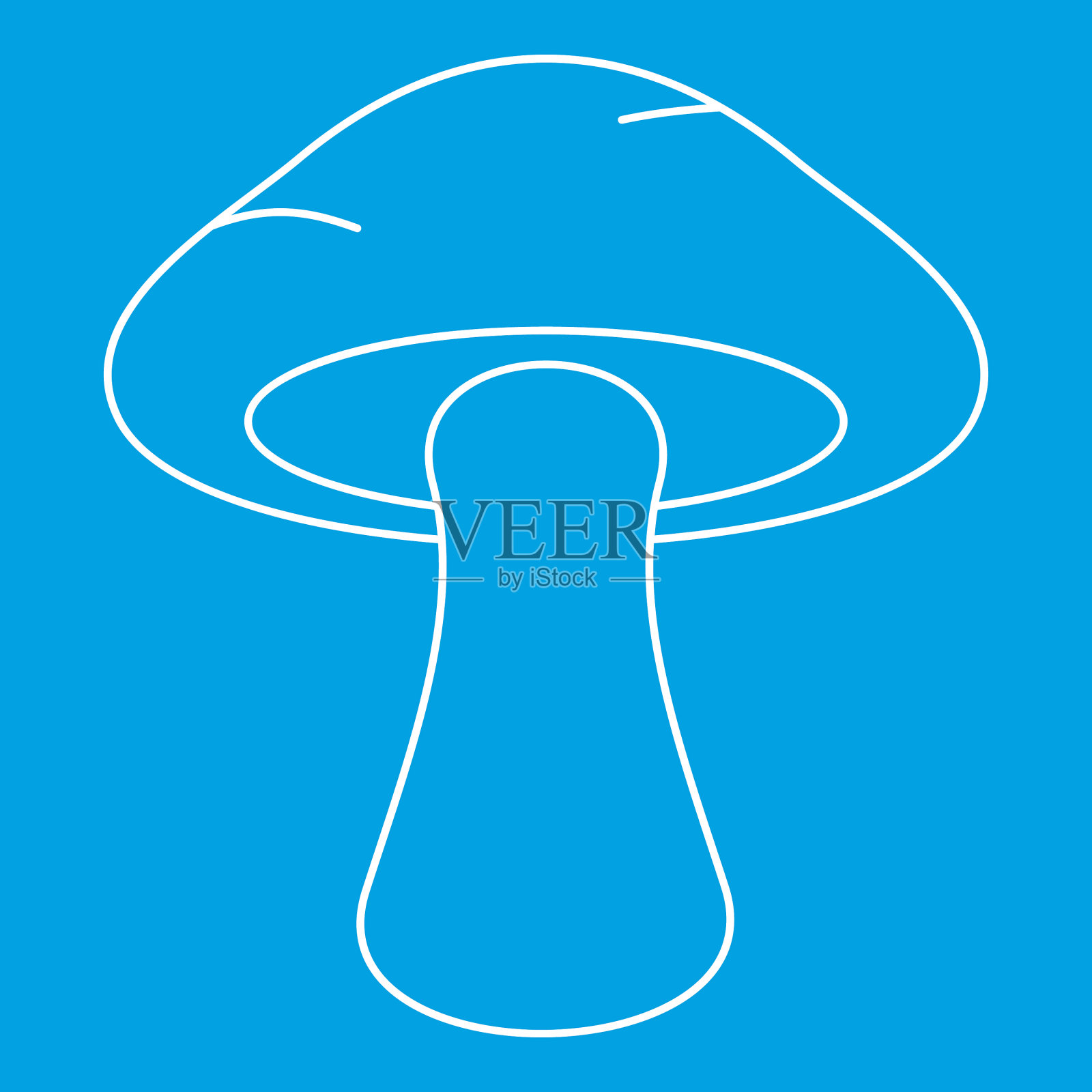 管状蘑菇图标轮廓风格插画图片素材