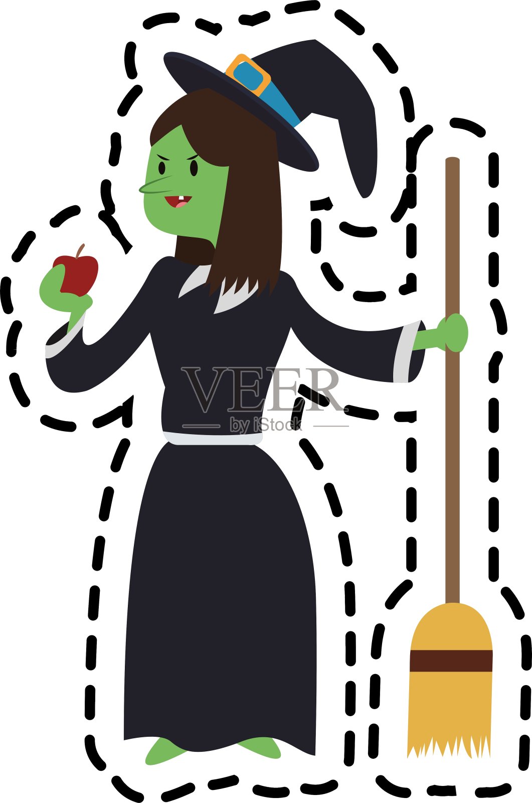 女巫卡通图标插画图片素材