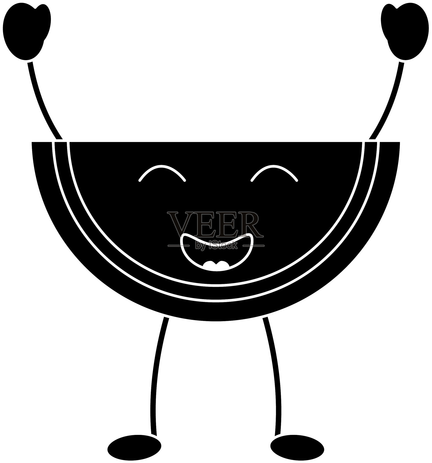 西瓜快乐兴奋水果卡哇伊图标形象设计元素图片