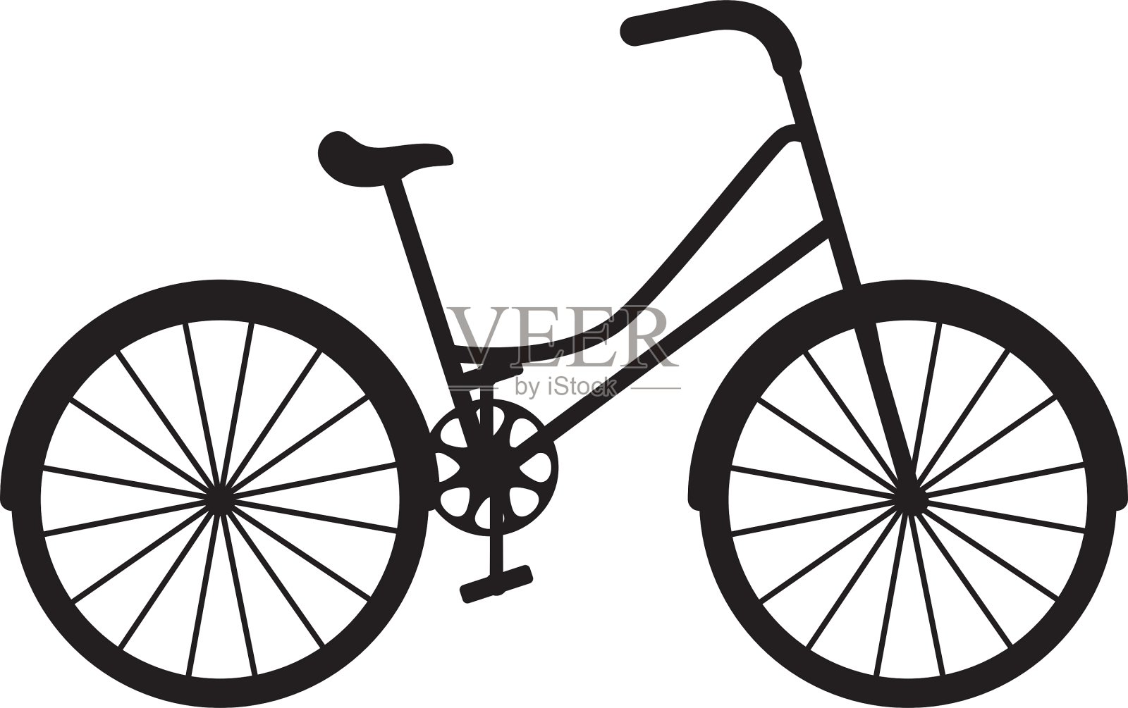 自行车车辆风格孤立图标设计元素图片