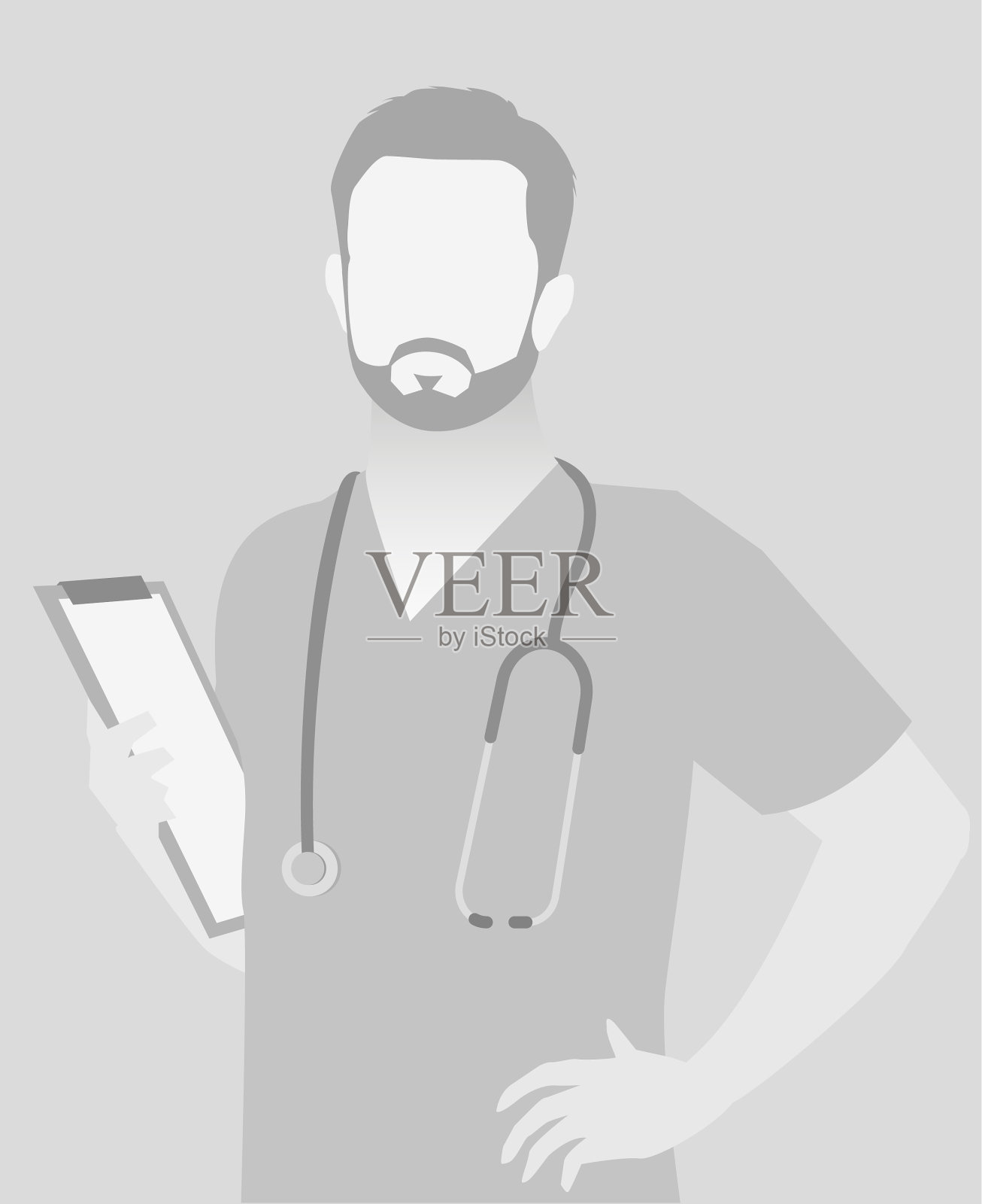 默认占位符医生半长肖像插画图片素材