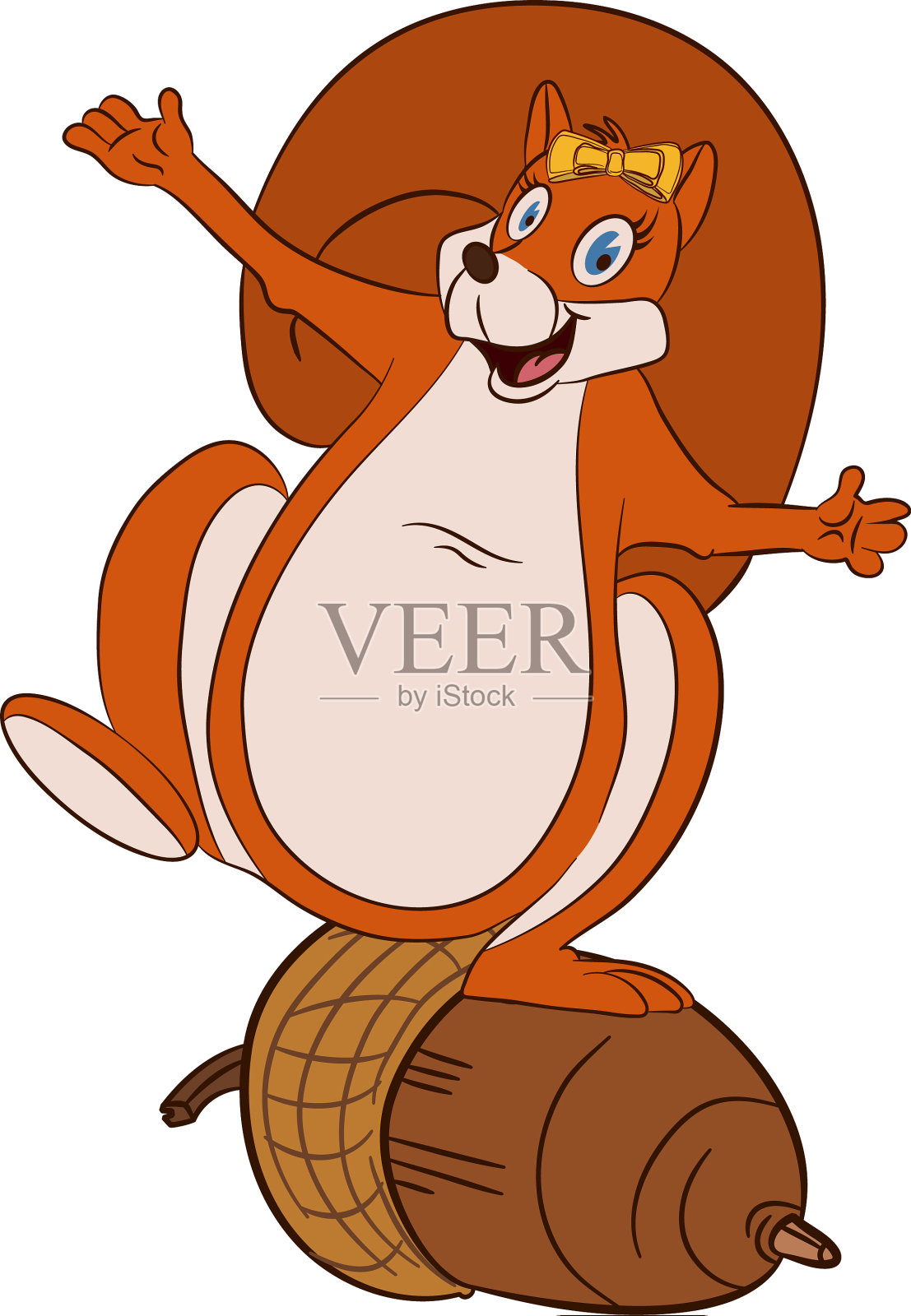 松鼠站在橡子上设计元素图片