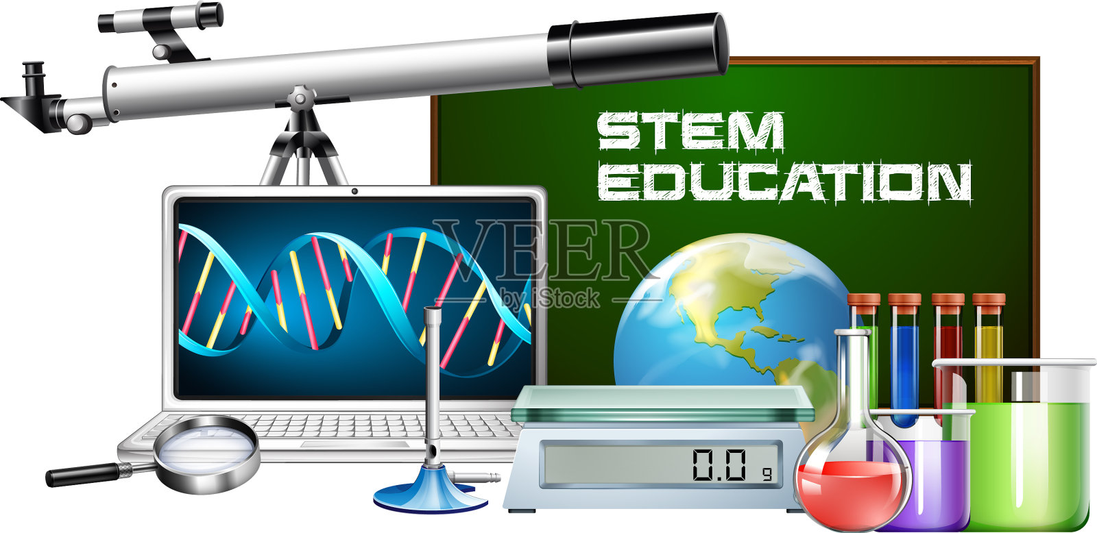 套技术对象干教育图标素材