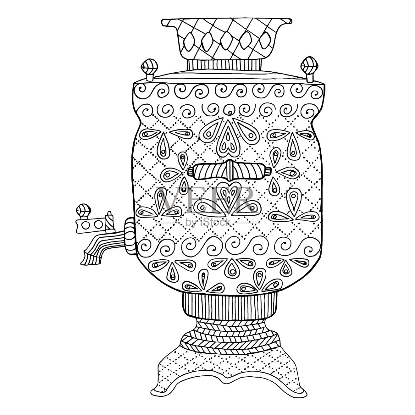茶壶壶禅宗纠结和涂鸦设计元素图片