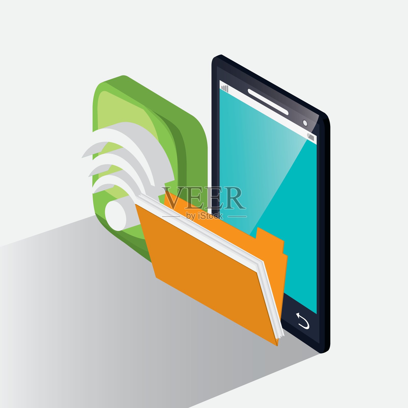 智能手机和社交媒体设计插画图片素材