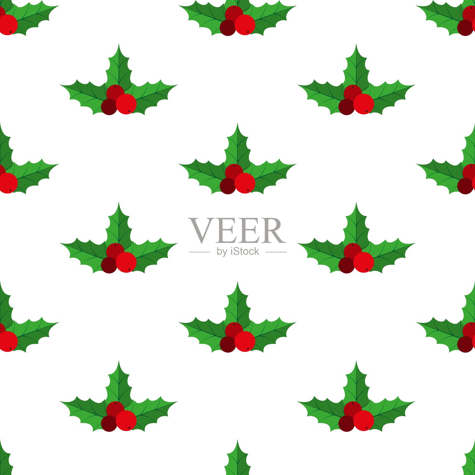 冬青浆果模式插画图片素材