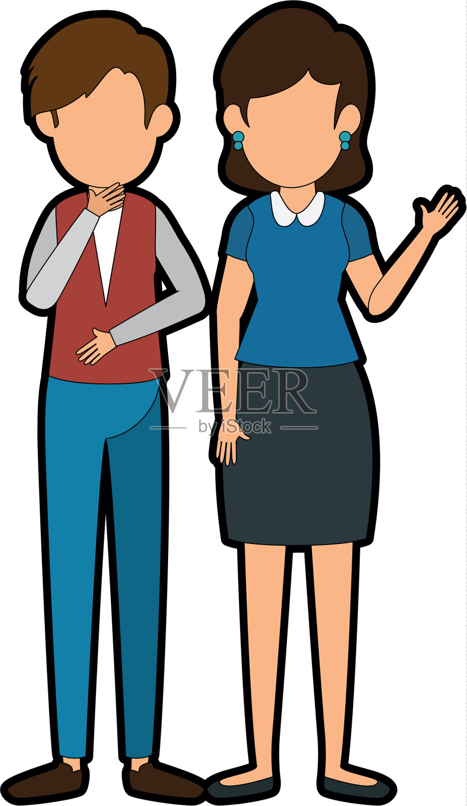 商人站图标插画图片素材