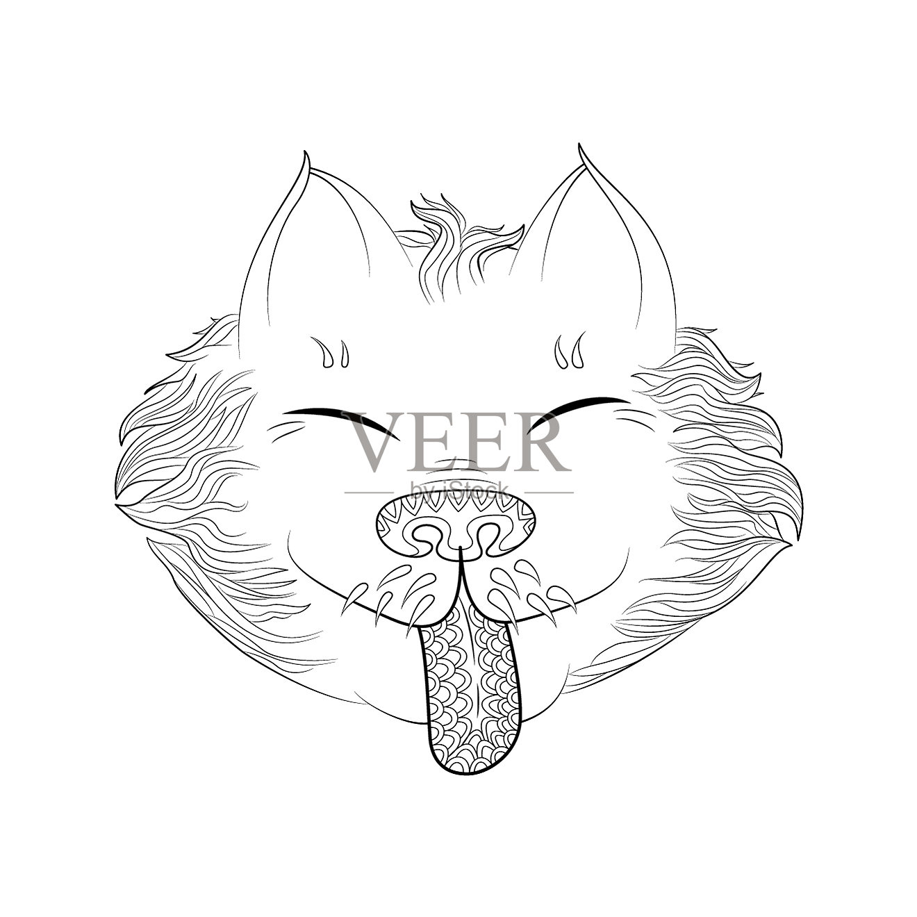 禅纠结搞笑猫涂鸦猫设计元素图片