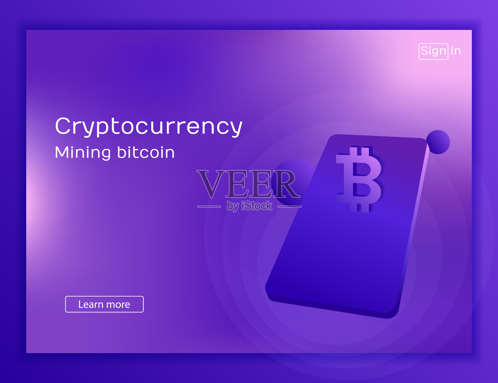 移动应用程序挖加密比特币插画图片素材