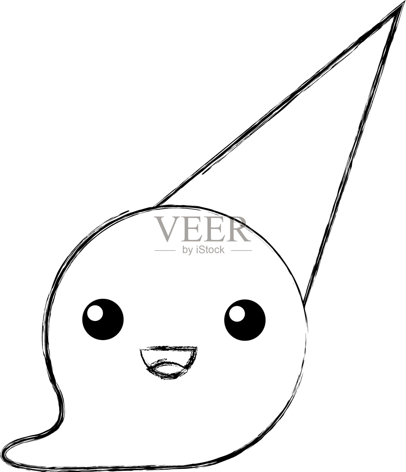 美味的蛋筒冰淇淋，可爱的性格设计元素图片