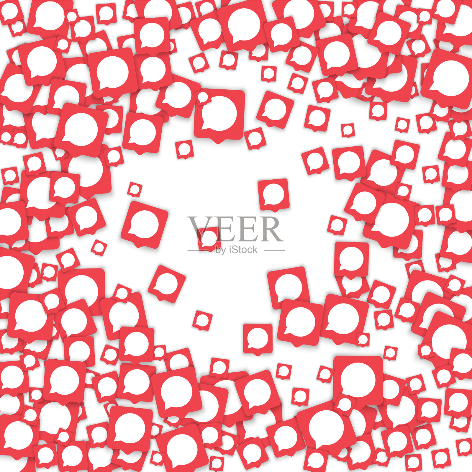 社交媒体背景与聊天通知插画图片素材