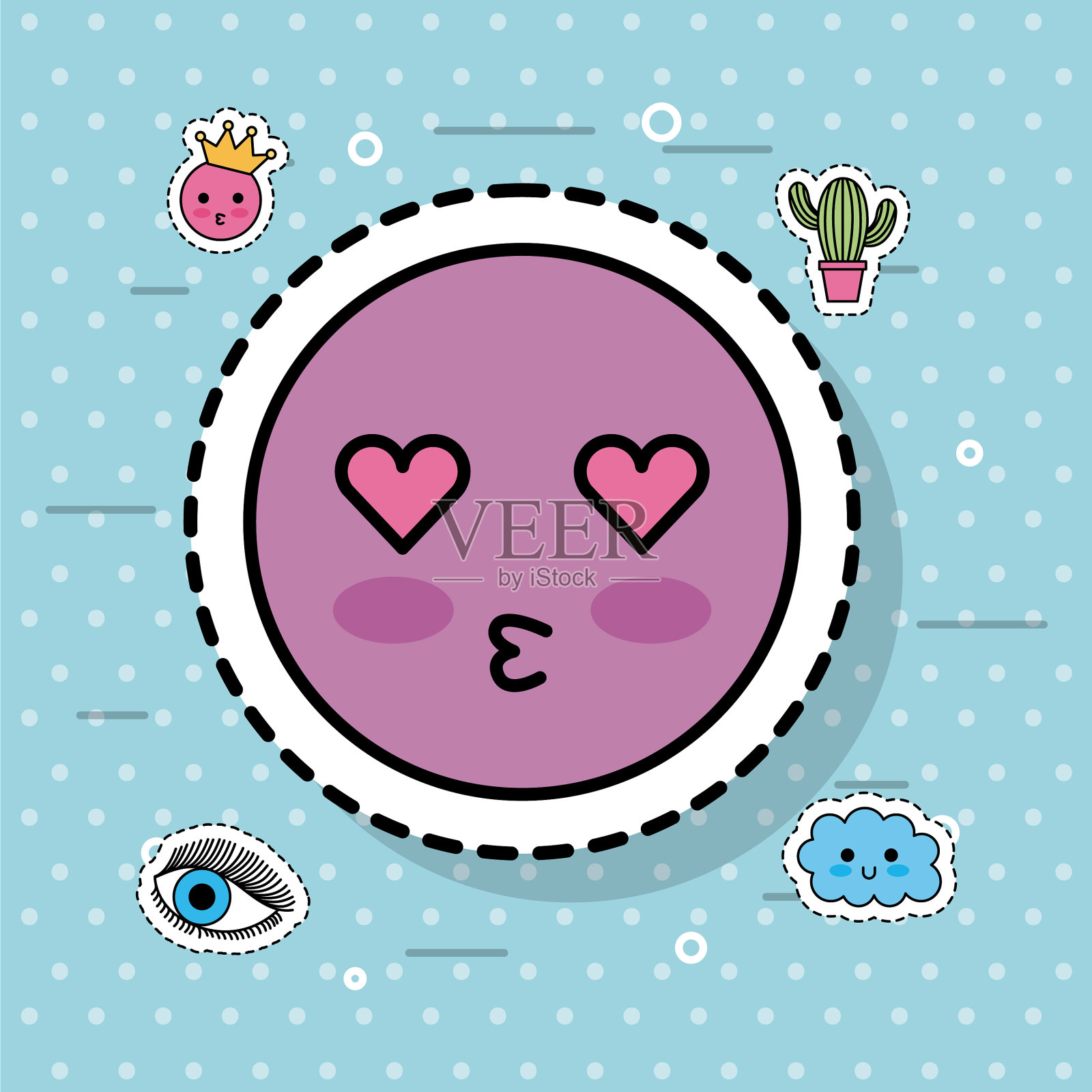 亲吻表情包插画图片素材