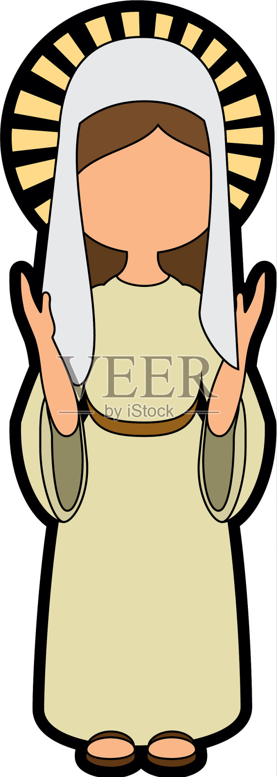 圣母玛利亚的图标设计元素图片