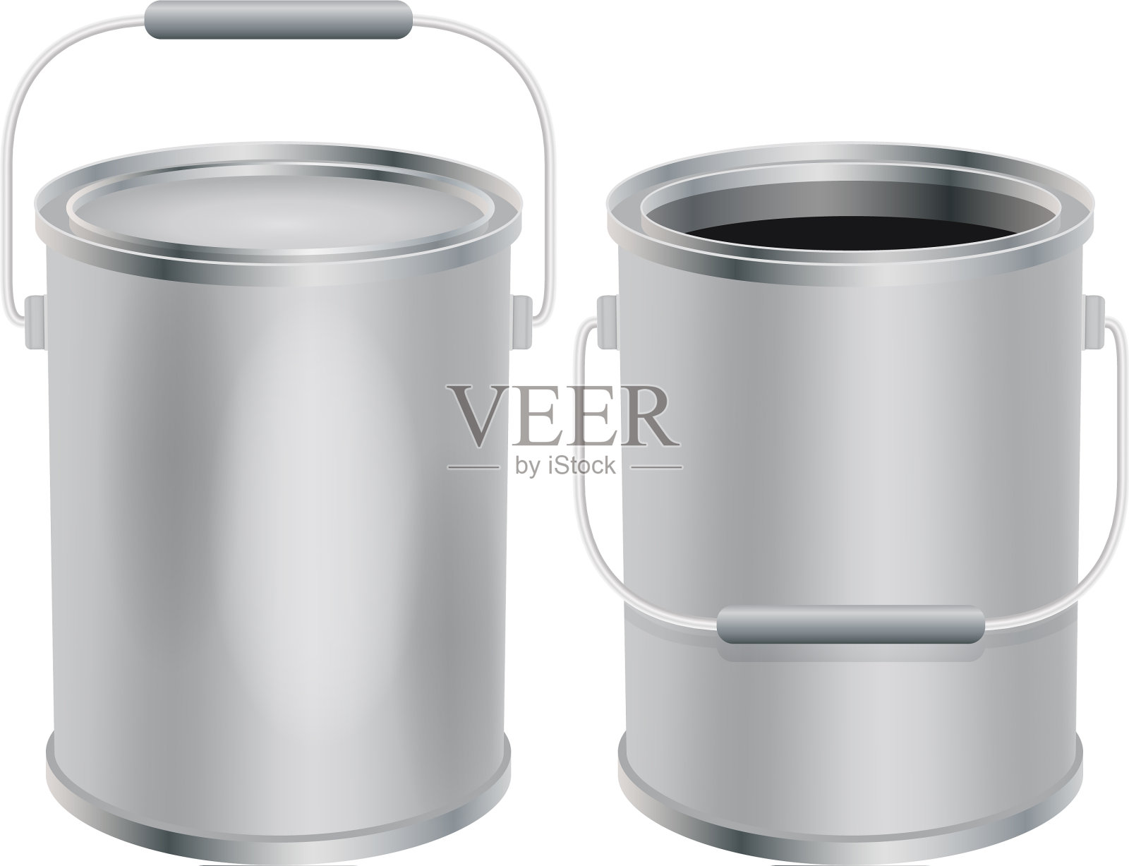 空白油漆桶模型逼真的风格插画图片素材