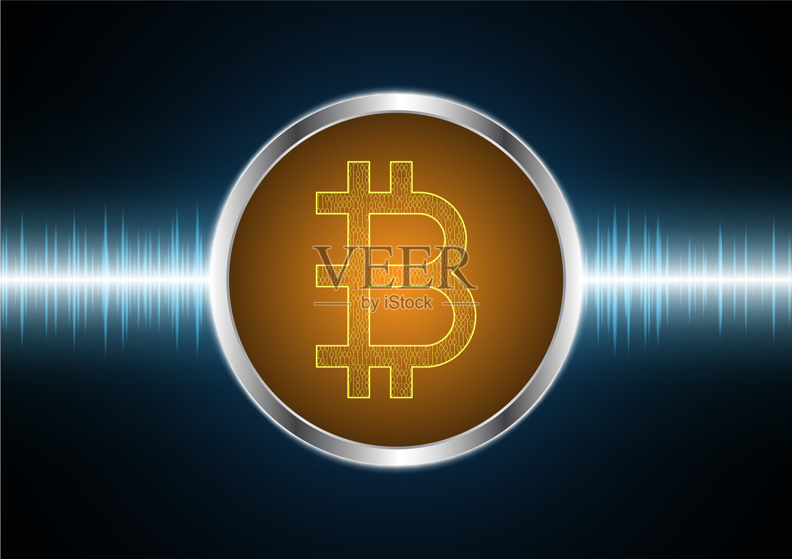 比特币用波信号振荡光插画图片素材