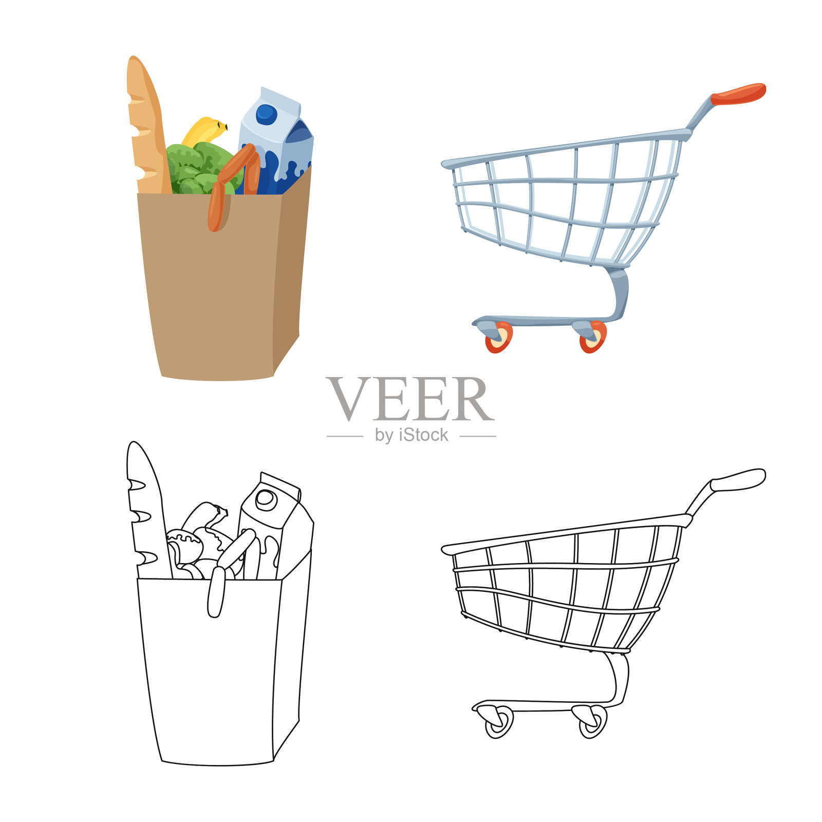 孤立对象的食品和饮料符号插画图片素材