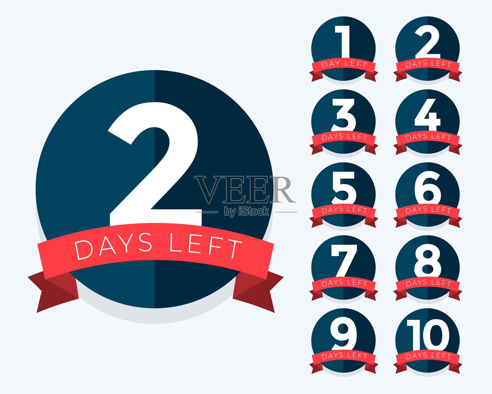 离开徽章计数器的天数插画图片素材