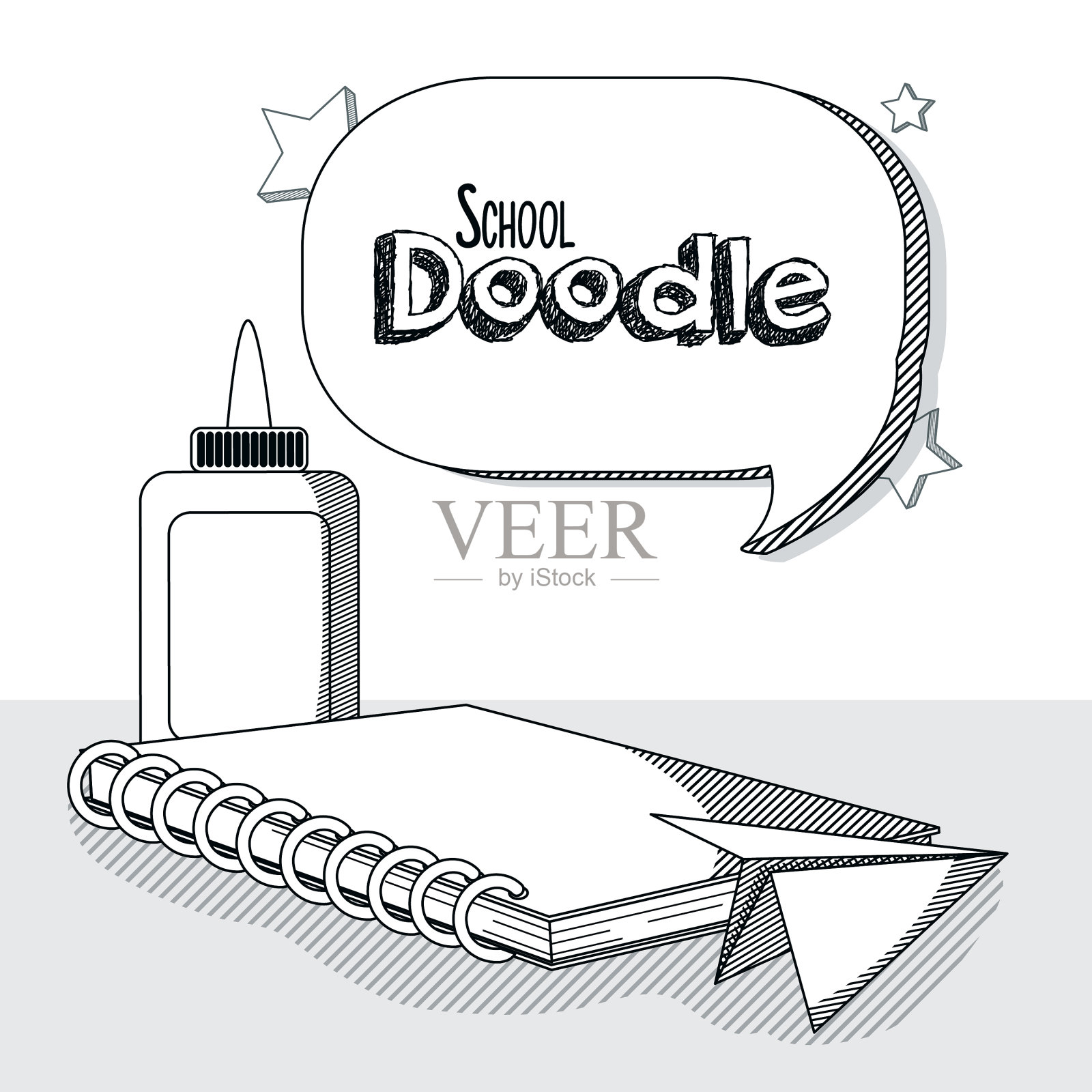 学校用品涂鸦插画图片素材