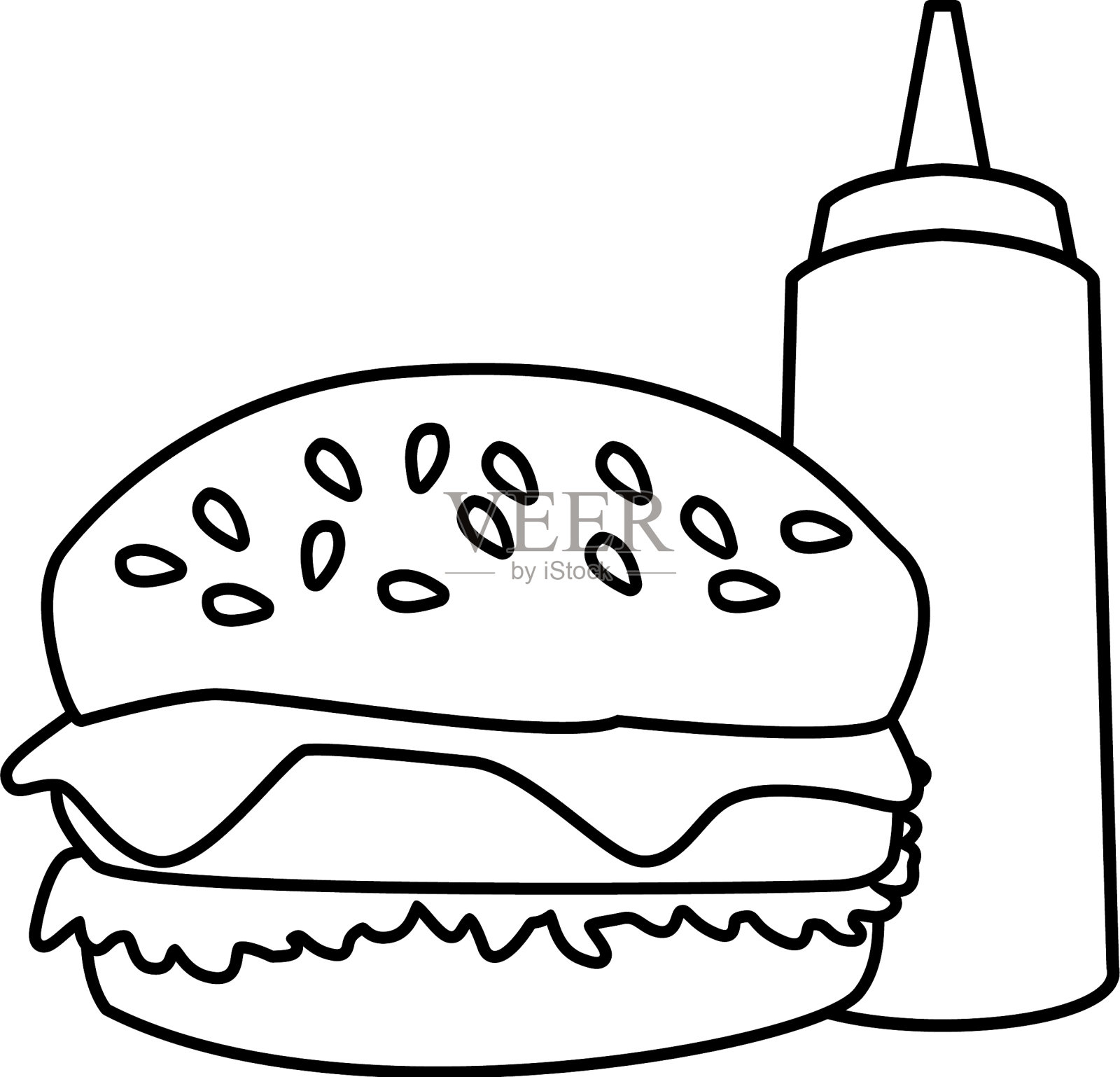 汉堡包快餐插画图片素材