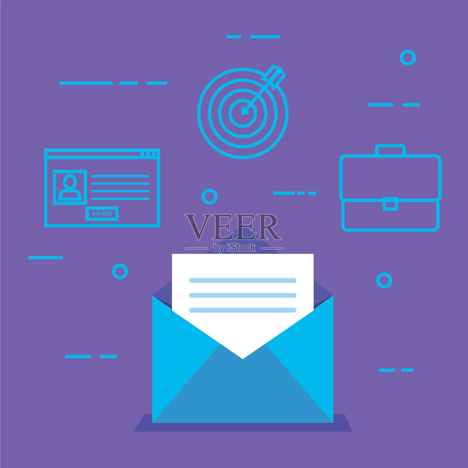 信封与社会媒体营销图标插画图片素材