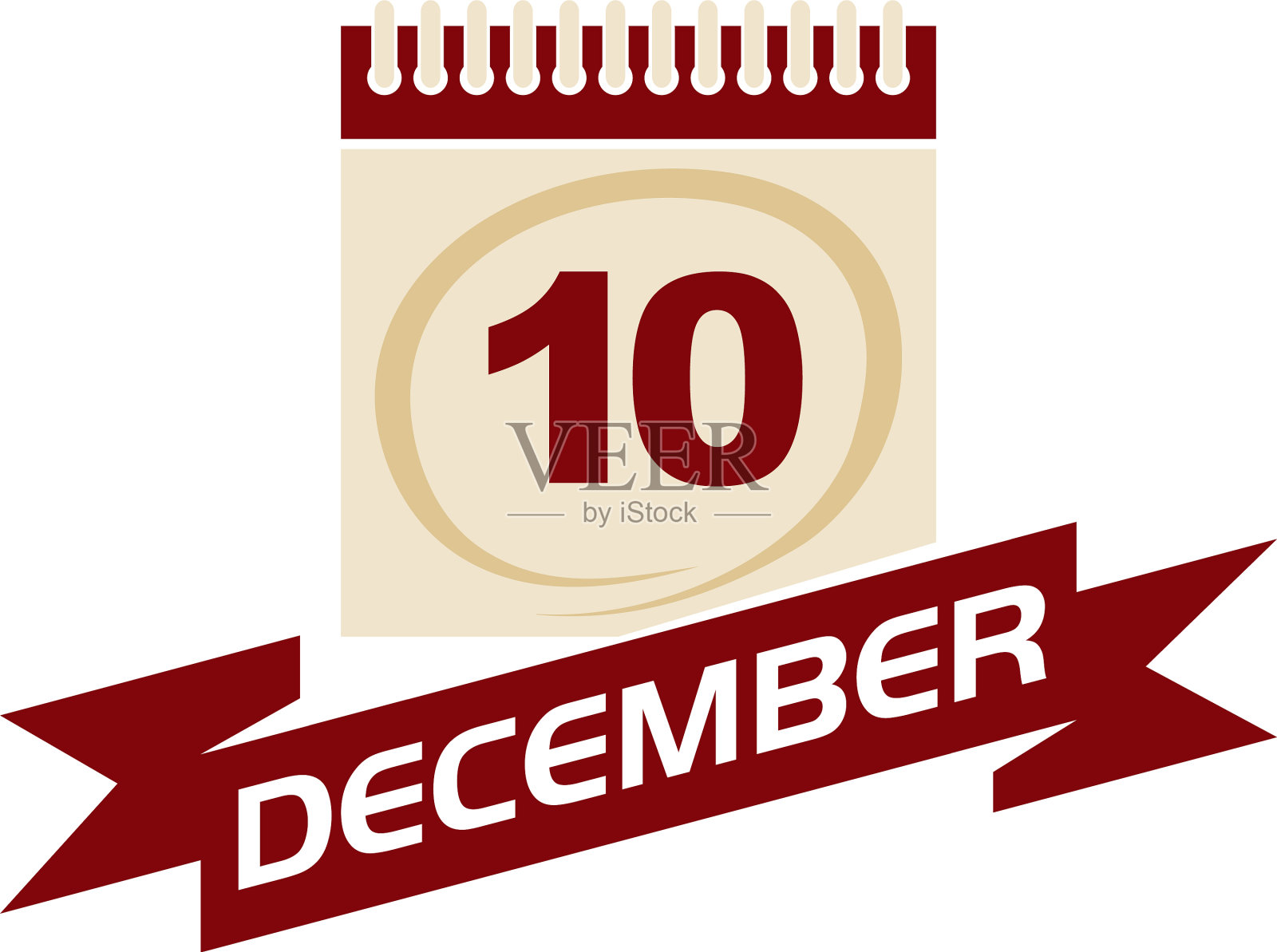 10 .带丝带的十二月日历插画图片素材