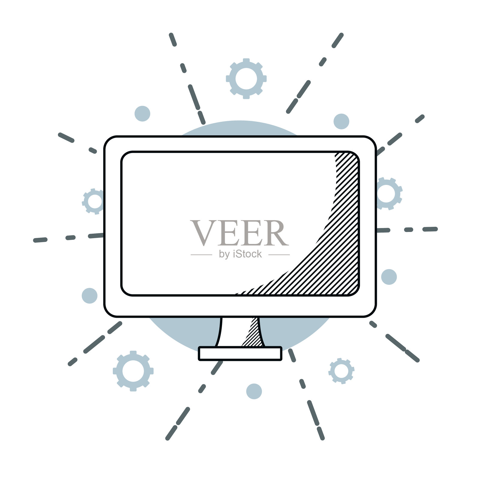 电脑屏幕技术插画图片素材