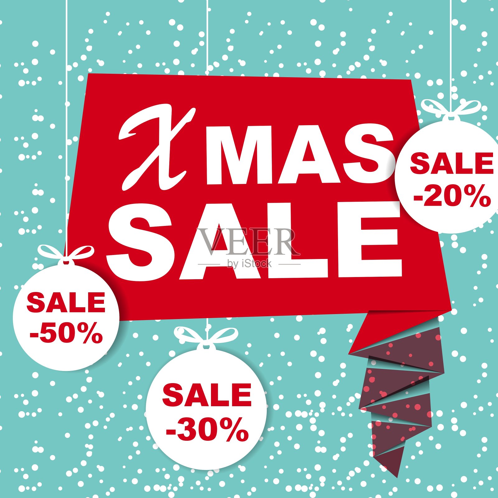 圣诞节和新年销售背景折扣设计元素图片