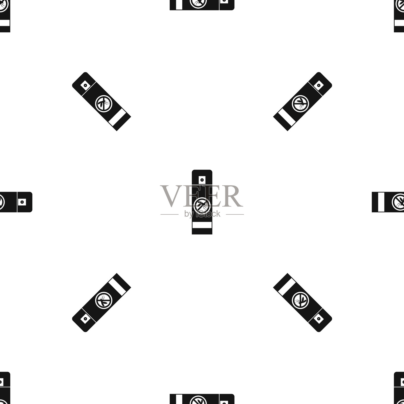 蚊虫喷纹无缝黑色插画图片素材